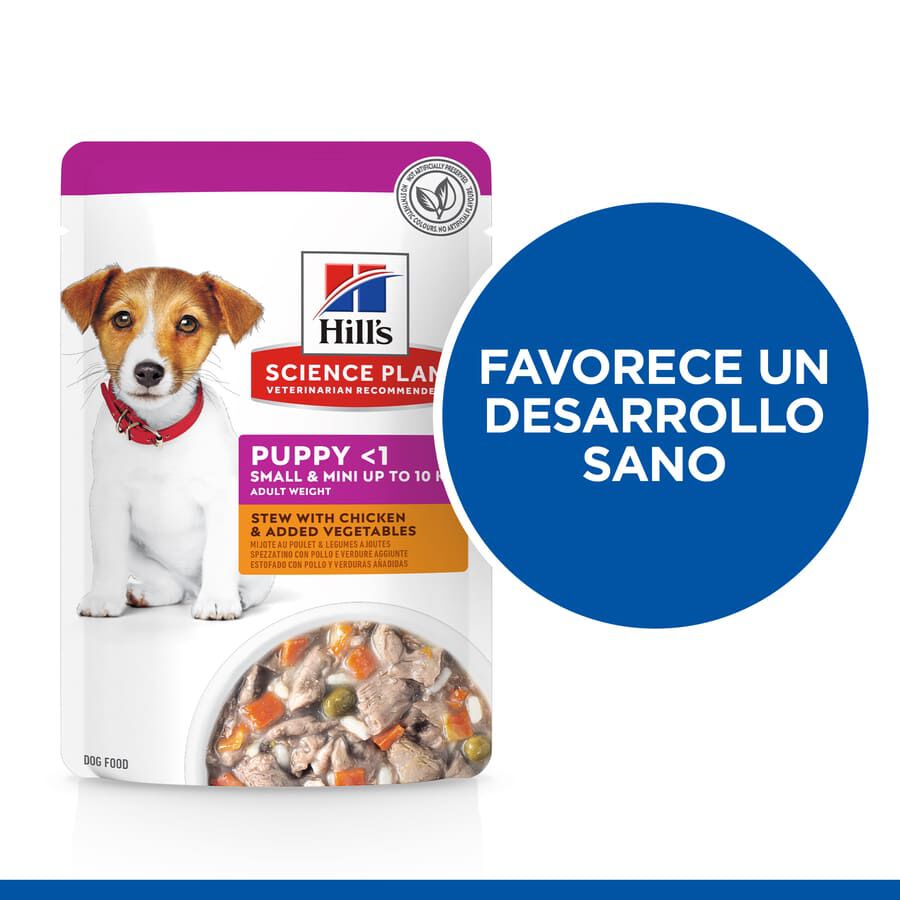 80 g Hill's Puppy Science Plan SmalleMini Guisado de Frango e Vegetais saqueta, , large Imagem n&uacute;mero 3